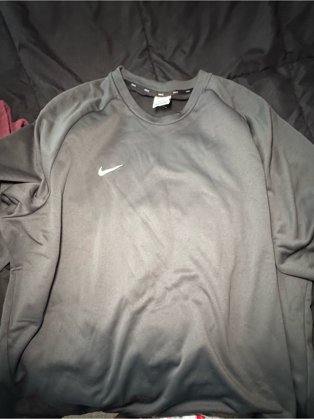 Nike Black Crewneck Sweatshirt with Small Swoosh